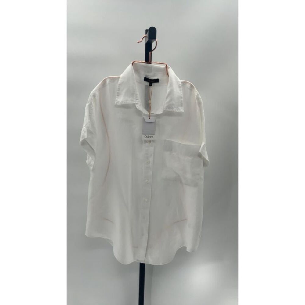 Quince Womens 100% European Linen  Shirt White S